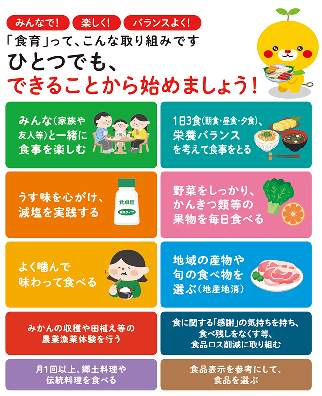 ひとつでも、できることから始めましょう！