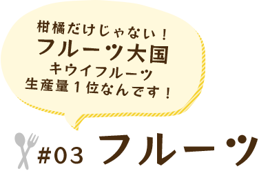 柑橘だけじゃない！フルーツ大国キウイフルーツ生産量１位なんです！#03 フルーツ