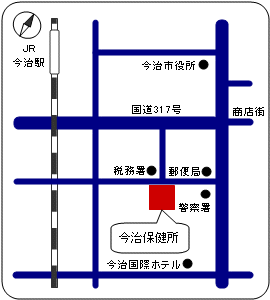 今治保健所アクセスマップの画像