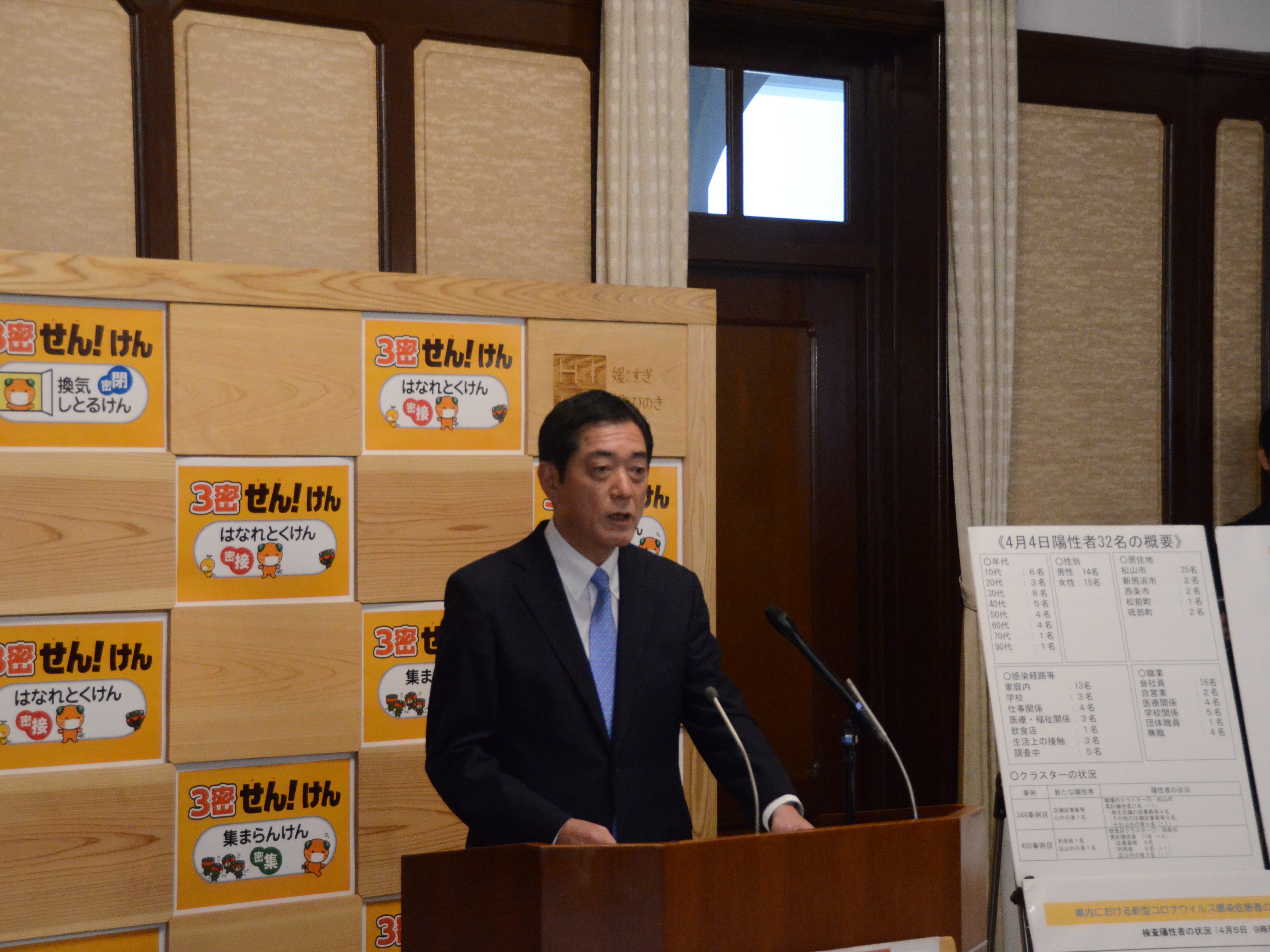4月5日（月曜日）新型コロナウイルス感染症に関する臨時記者会見（県庁）の画像