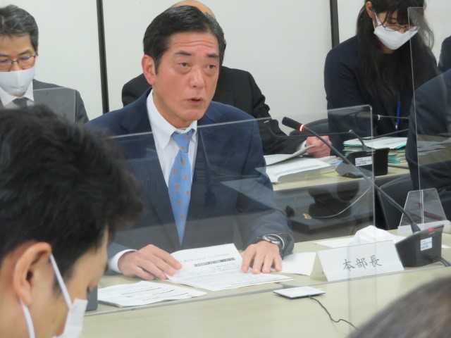 4月19日（月曜日）県・20市町合同新型コロナウイルス感染症対策本部会議（テレビ会議）（県庁）の画像