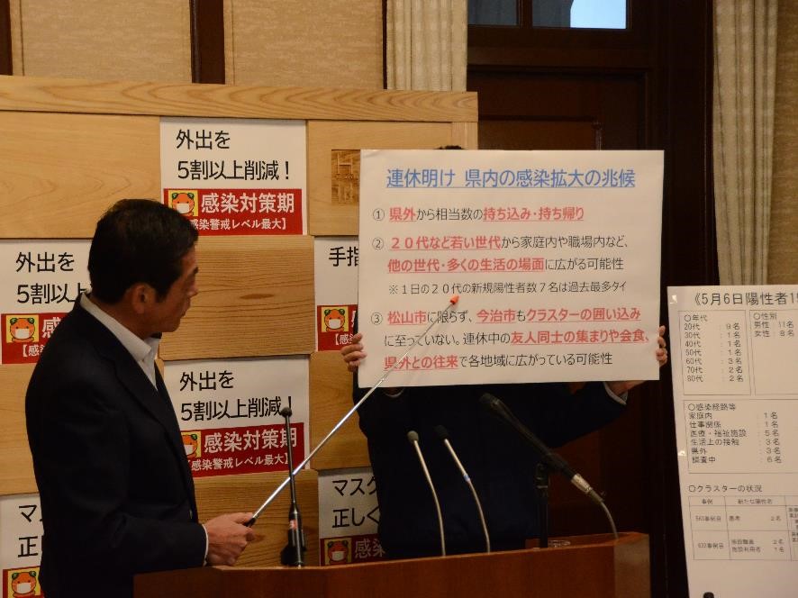 5月7日（金曜日）新型コロナウイルス感染症に関する臨時記者会見（県庁）の画像