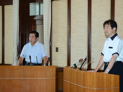 7月22日（月曜日）台湾政府・台北市政府関係者等訪問団の来県に関する共同記者会見（県庁）の画像