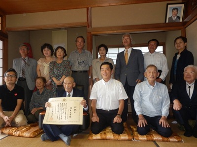 9月16日（月曜日）「老人の日」に伴う長寿者訪問（伊予市）