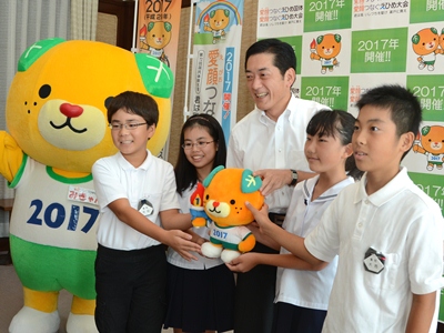 10月3日（木曜日）「国体みきゃん」県民リレー出発式（県庁）の画像