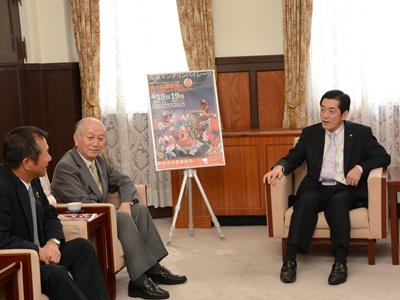 月13日（月曜日）愛媛県民球団社長、愛媛マンダリンパイレーツ監督の訪問（県庁）の画像