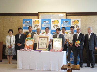 7月21日（金曜日）愛顔つなぐえひめ国体・えひめ大会表彰関連品完成披露会（県庁）の画像
