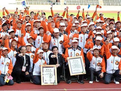 10月10日（火曜日）愛顔つなぐえひめ国体本県選手団解団式（県総合運動公園）の画像
