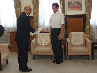 7月17日（火曜日）井関農機株式会社からの災害義援金贈呈式（県庁）の画像