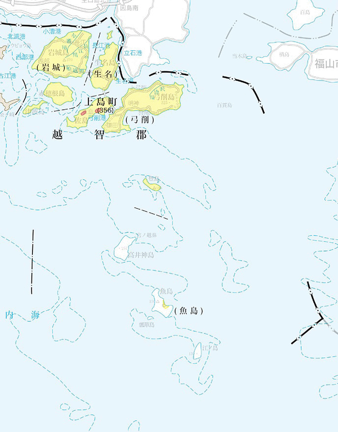 上島町の地籍調査実施状況図