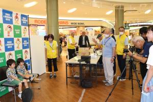 缶バッジ作成コーナーの様子